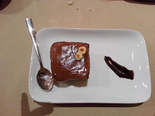 Chocolate/avocado/hazelnut pie. Left me speechless! at Yi in Athens