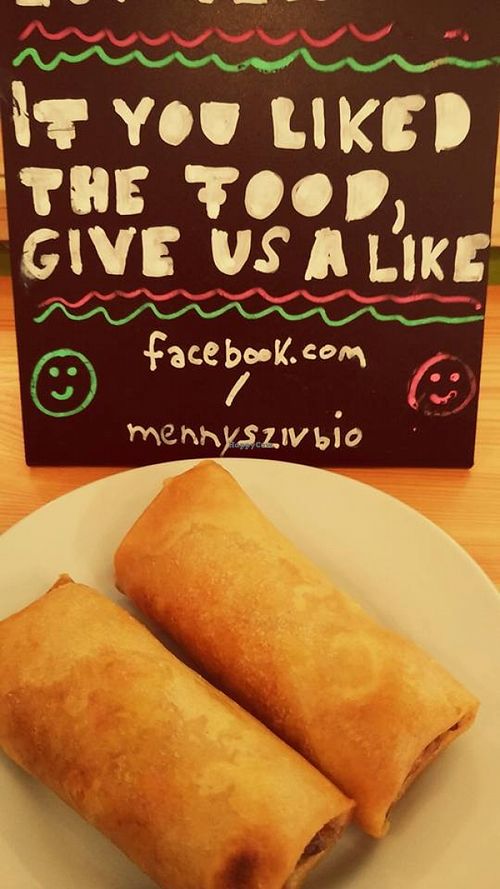 Vegan spring roll at Mennyorszag Szive in Budapest