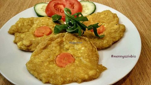 Vegan egg at Mennyorszag Szive in Budapest