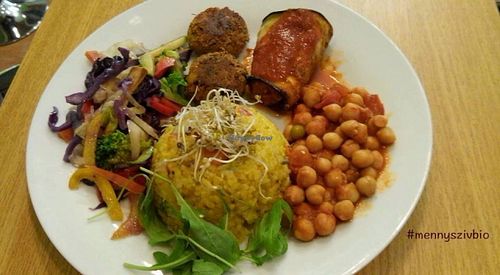 Vegan meals  at Mennyorszag Szive in Budapest