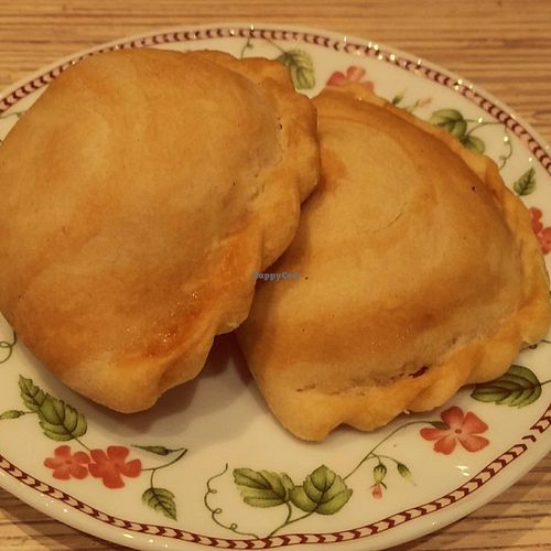 Apple and strawberries vegan puff  at Mennyorszag Szive in Budapest