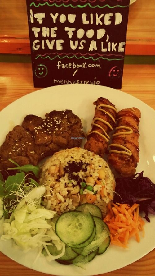 vegan menu  at Mennyorszag Szive in Budapest