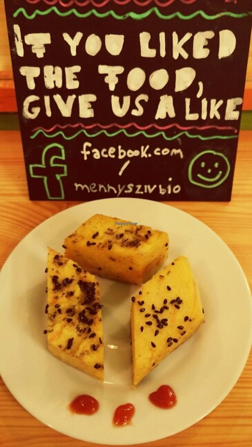 polenta cake at Mennyorszag Szive in Budapest