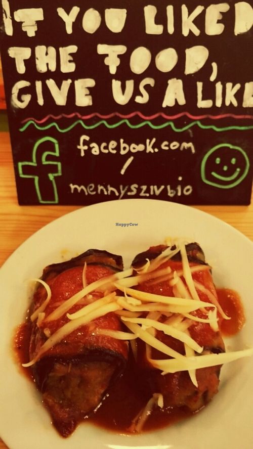 vegan eggplants roll at Mennyorszag Szive in Budapest