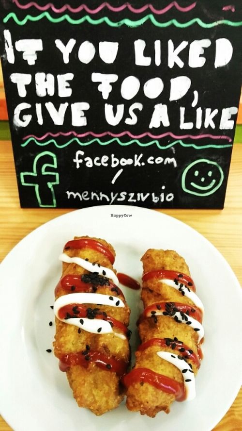 vegan corn stick  at Mennyorszag Szive in Budapest