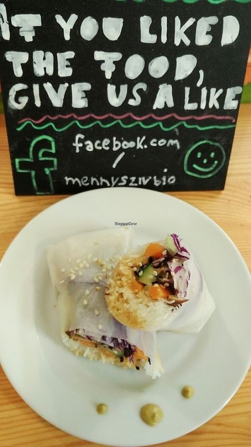 rainbow veggie rice papel at Mennyorszag Szive in Budapest