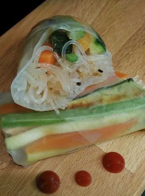 veggie rolls at Mennyorszag Szive in Budapest