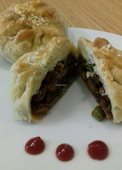 vegan baked bun  at Mennyorszag Szive in Budapest