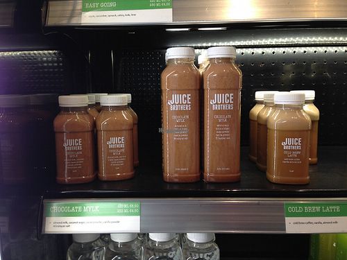 Delicious coffee brew and chocolate milk! at JuiceBrothers - Van Woustraat in Amsterdam