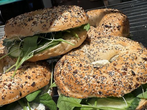bagels  at Cafe Neundrei in Berlin