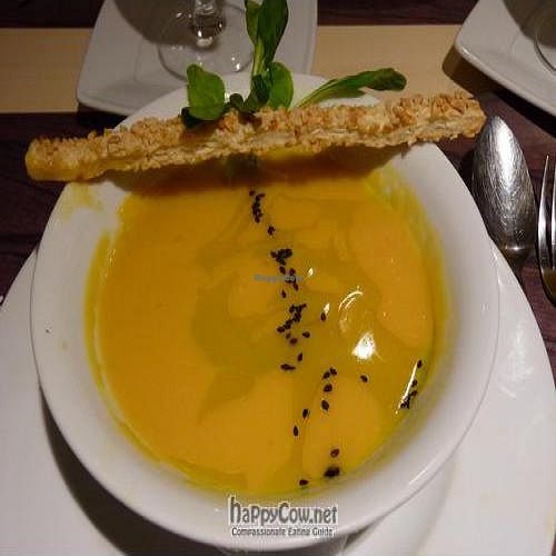 Pumpkin and fennel soup at Baobab in Zaragoza