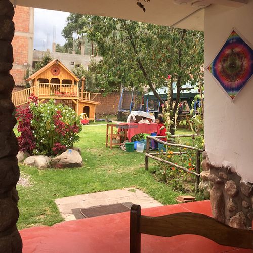view from our table at Ama Restaurant in Urubamba
