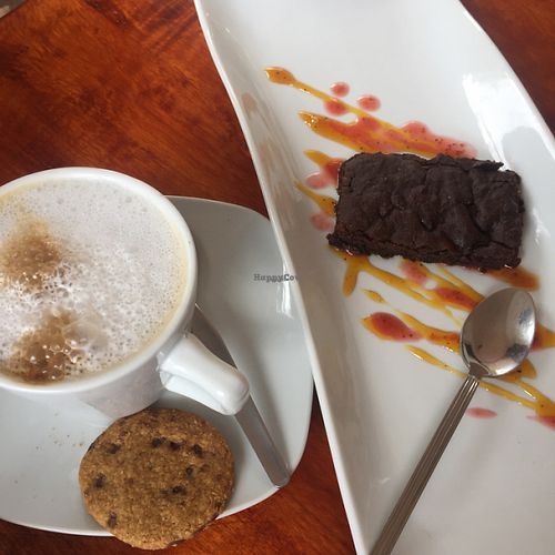 best vegan brownies! at Ama Restaurant in Urubamba