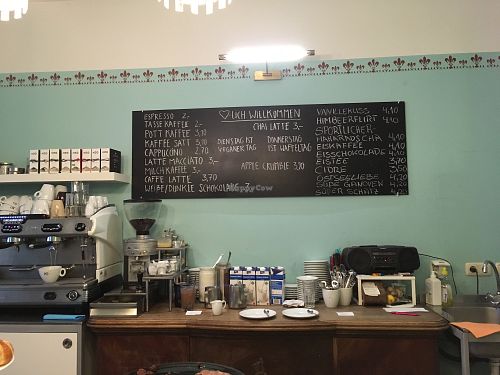 menu / counter at Cafe Gluecklich in Wismar