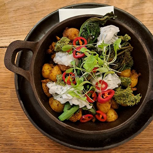 The vegan Bombay potato hash at Hot Numbers Coffee - Trumpington St in Cambridge