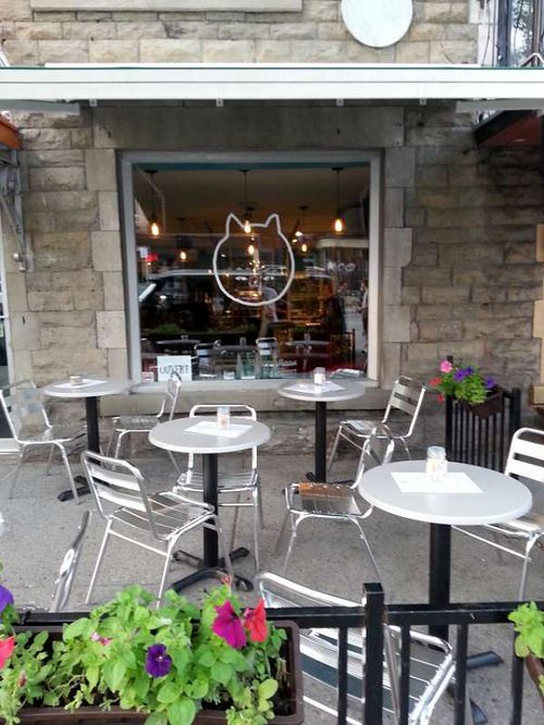 The front terrace of Cafe Venosa at Venosa Cafe in Montreal