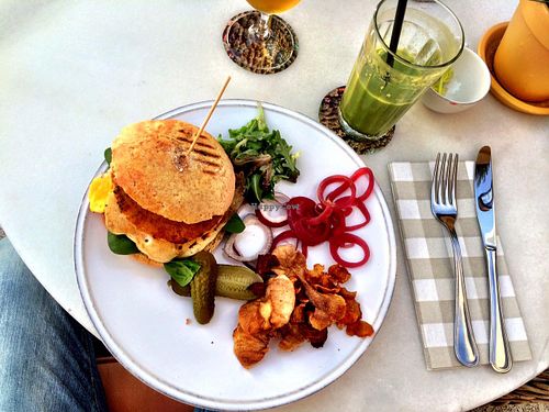 Vegetarian burger at Organic Market in Ibiza