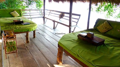 At the river deck at Deva in Kampot
