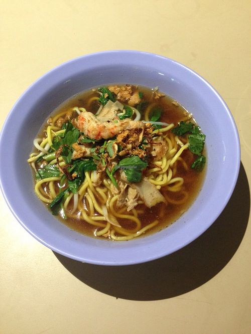 Vegetarian prawn noodle  at Chang Chun Vegetarian in Northeast Singapore