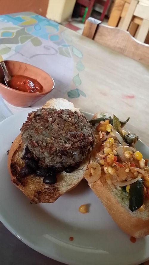 baguette vegan at Delicias Naturales in San Cristobal De Las Casas