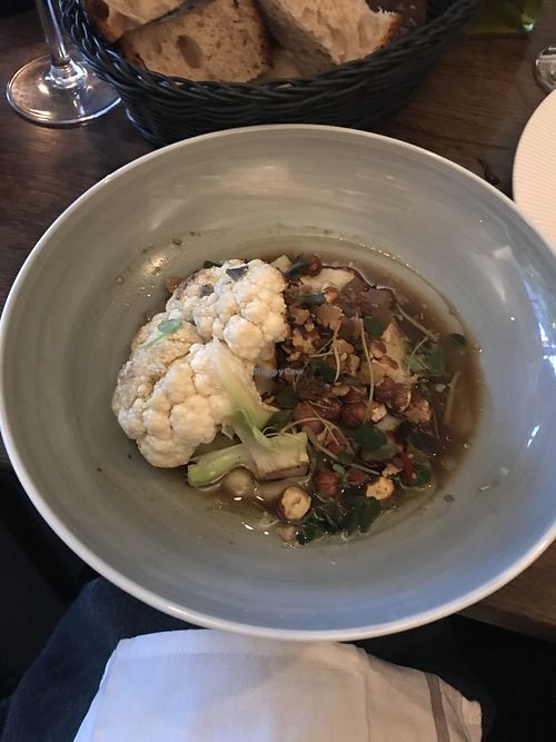 The only vegan main on menu!  Raw cauliflower  at BOB in Copenhagen