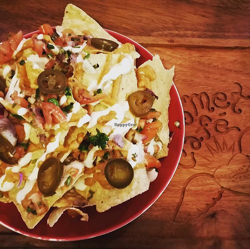It’s a vegan party in your mouth with our Cheesy Nacho Platter! at The Kismet Cafe in Makati