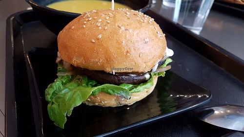 Mushroom burger at Copper Branch - Rene Levesque in Montreal