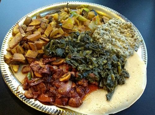 Vegan Family Style Platter  at Ethiopian International Cafe in Eureka