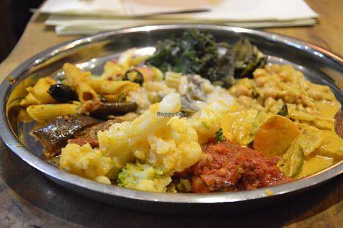 My vegan plate - amazing curry with chickpea and more - you should taste it! :) at Vantra Vitao in London