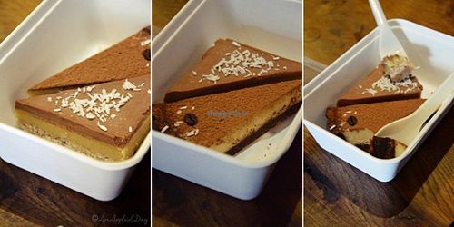 The best vegan, raw tiramisu as well as delicious coconut triangle!  at Vantra Vitao in London