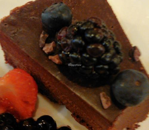 Raw cacao chocolate cake at Vantra Vitao in London