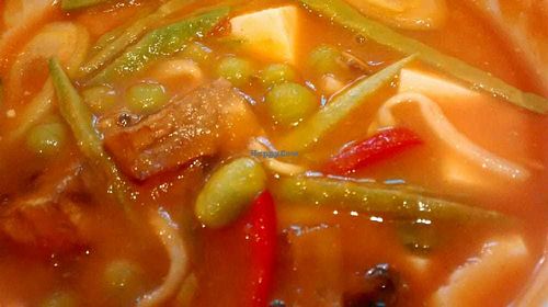 Korean tofu and noodle broth at Martha's in Glasgow