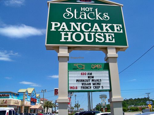 Vegan Menu on sign at Hot Stacks Cafe in Myrtle Beach