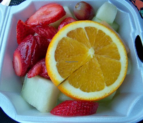 Fresh Fruit and very generous portion. at Hot Stacks Cafe in Myrtle Beach