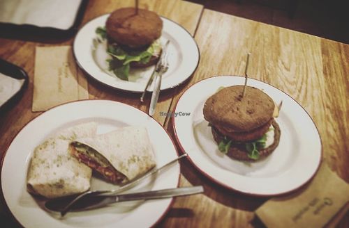 Burgers and wraps at Loving Hut Veganerie in Leuven