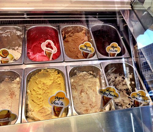selection of vegan ice cream at Cafe Milano in Dortmund