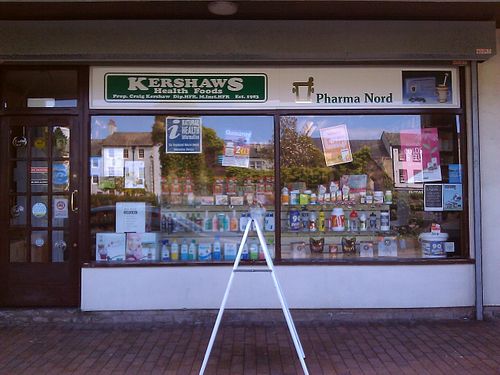 The shop front. at Kershaw's Health Foods in Whitehaven