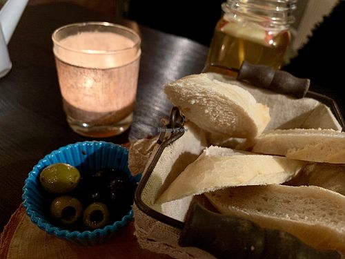 bread & olives at GreenSoul in Leipzig