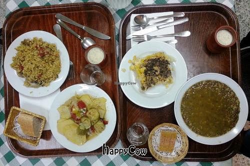 Rice, potage, corn cake, lentils... at Los Helechos in Zaragoza