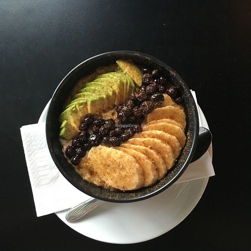 Porridge for breakfast. at Cargo Coffee and Kitchen in Helsinki