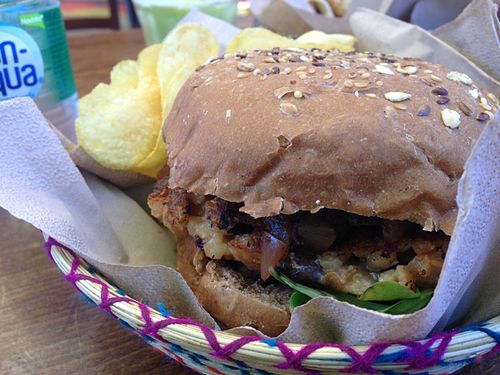 Mushroom burger  at Jah Ruulz in St Julians