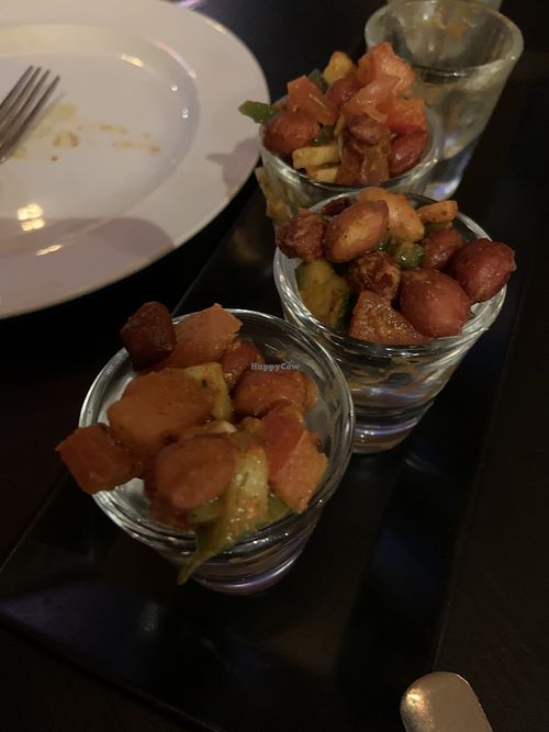 peanut shooters, mmmmm  at Moksha Indian Bistro in Niagara Falls