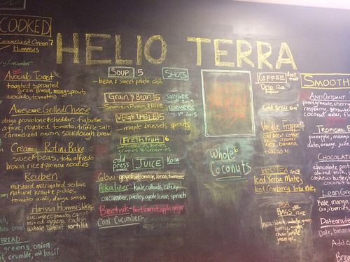 Wall of goodness  at Helio Terra Vegan Cafe in Cleveland