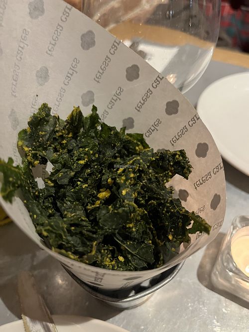 Kale chips  at Teresa Carles Cocina Vegetariana in Barcelona