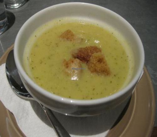 Creama (creamy vegetable soup, was amazing!) at Teresa Carles Cocina Vegetariana in Barcelona