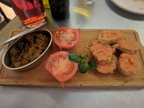 Pickled Plant-based Tuna at Teresa Carles Cocina Vegetariana in Barcelona