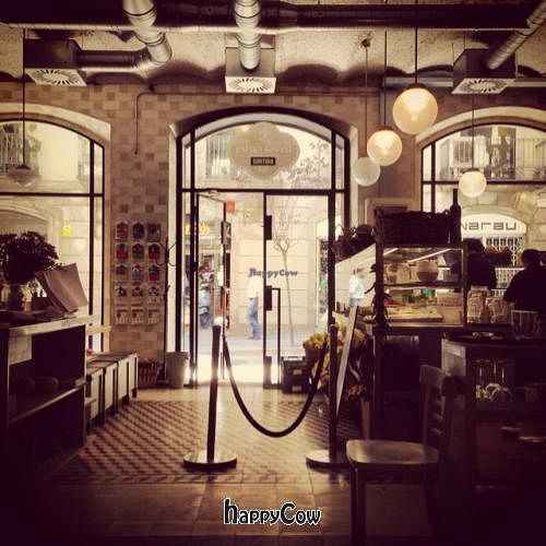 view from the inside  at Teresa Carles Cocina Vegetariana in Barcelona