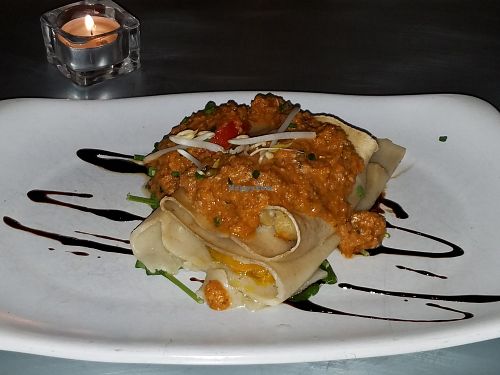 Vegan lasagne at Teresa Carles Cocina Vegetariana in Barcelona