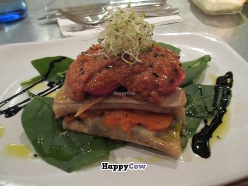 Lasagna -- delicious! at Teresa Carles Cocina Vegetariana in Barcelona