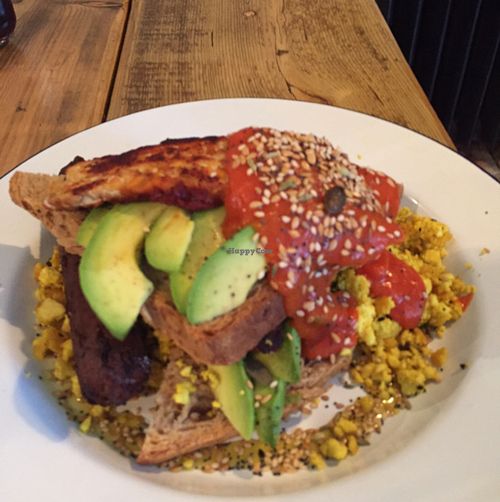Hearty vegan breakfast....yum! at Anna Loka in Cardiff